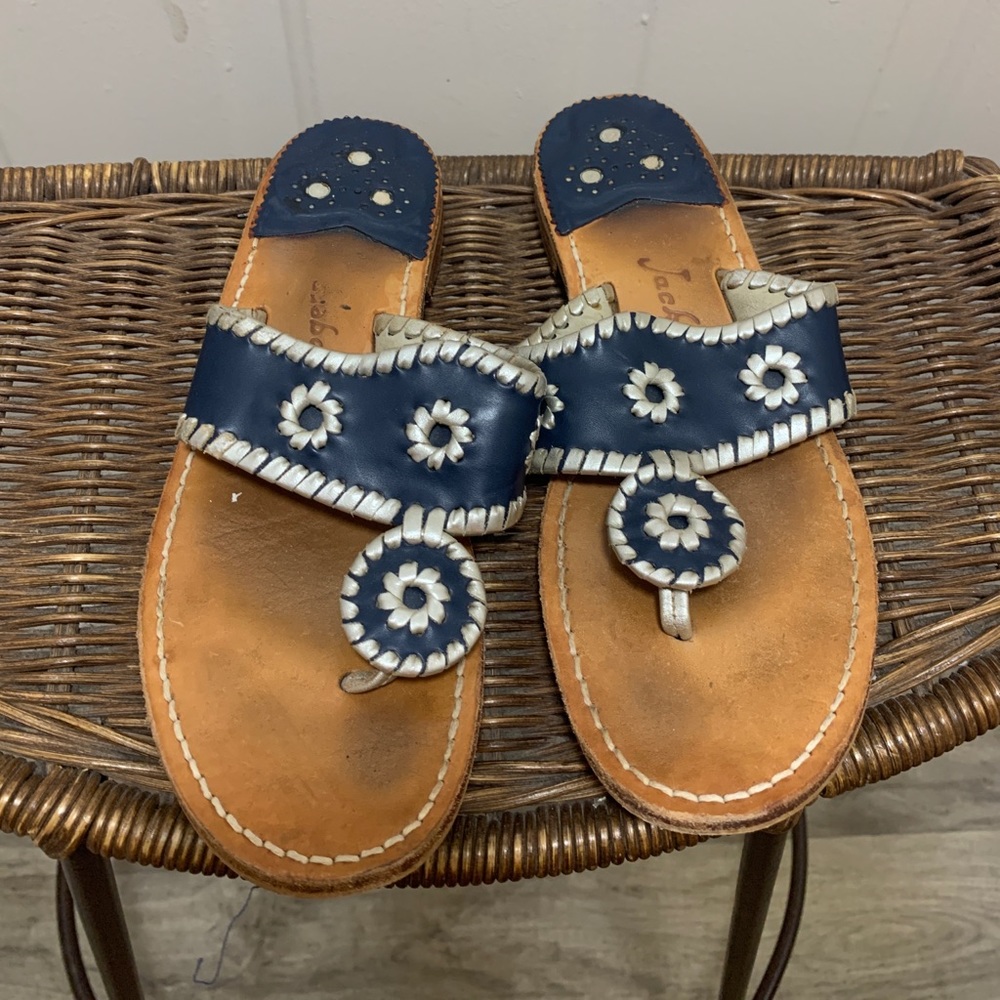 Navy and Silver Jack Rogers Sandals - Picture 2 of 4